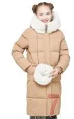 Пальто зимнее для девочки (G887HS т.бежевый) Пальто зимнее для девочки (G887HS т.бежевый)