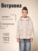Ветровка для девочки (G1020F бежевый) Ветровка для девочки (G1020F бежевый)